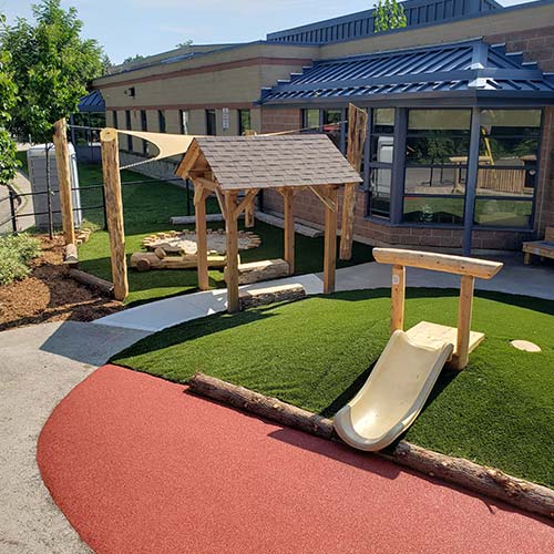 Beautiful and natural playground installed