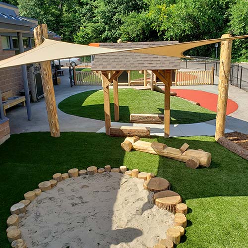 Custom natural playground installation